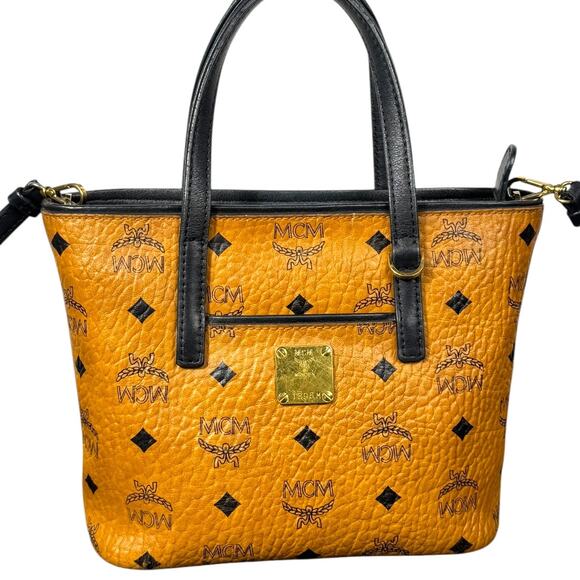 MCM Anya Zip Top Leather Mini Shopper Crossbody Handbag - Picture 2 of 14